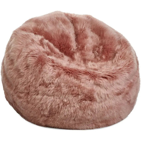 Sækkestol L, Langhåret Premium NZ lammeskind, 92x93, Rosa