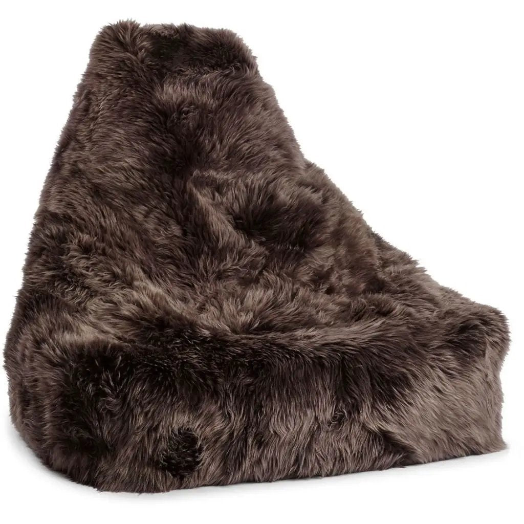 Sækkestol, Langhåret Premium NZ lammeskind, Walnut