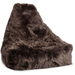 Sækkestol, Langhåret Premium NZ lammeskind, Walnut