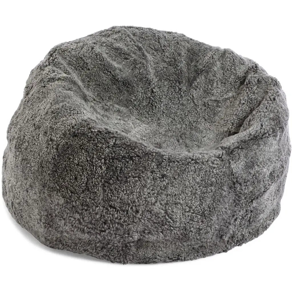 Sækkestol M, Kort krøllet Premium NZ lammeskind, 92x93, Graphite