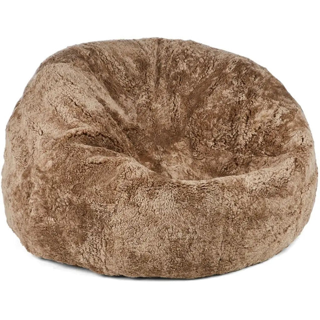 Sækkestol M, Kort krøllet Premium NZ lammeskind, 92x93, Taupe
