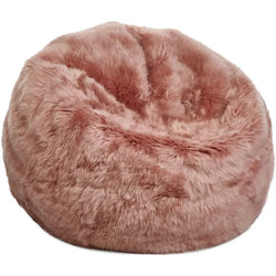 Sækkestol M, Langhåret Premium NZ lammeskind, 92x93, Rosa