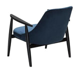Saga Loungestol, midnight blå velour, sortbejdset ask
