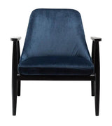 Saga Loungestol, midnight blå velour, sortbejdset ask