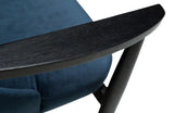 Saga Loungestol, midnight blå velour, sortbejdset ask
