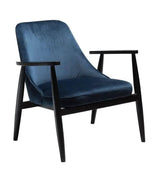 Saga Loungestol, midnight blå velour, sortbejdset ask