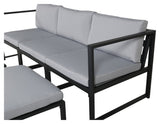 Salvador Loungsofa m. bord, Sort m. grå hynder - Unoliving.com