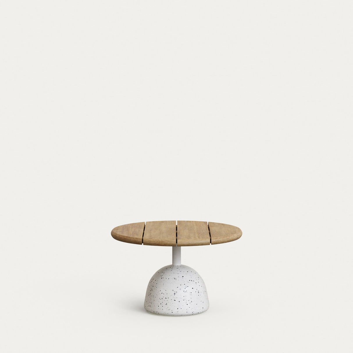 Saura Sofabord Ø55 cm, Hvid/Natur