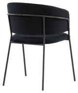 Selma Spisebordsstol, Sort, Sort velour