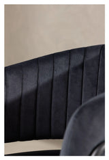Selma Spisebordsstol, Sort, Sort velour