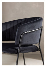 Selma Spisebordsstol, Sort, Sort velour