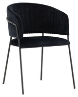 Selma Spisebordsstol, Sort, Sort velour