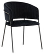 Selma Spisebordsstol, Sort, Sort velour