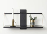 Shelf wood wall, Large, Sort