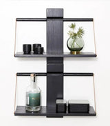 Shelf wood wall, Medium, Sort