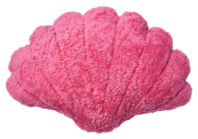 Shell Pude af NZ kort krøllet lammeskind, 75x54, Coral pink