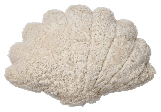 Shell Pude af NZ kort krøllet lammeskind, 75x54, Pearl