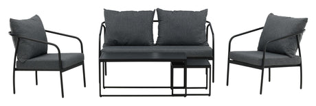 Sopot Loungesæt - Sort/Grå - Unoliving.com