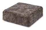 Square Puf af NZ kort krøllet lammeskind, Taupe