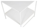 Staal, Sidebord m. hylde, Hvid metal