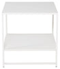 Staal, Sidebord m. hylde, Hvid metal