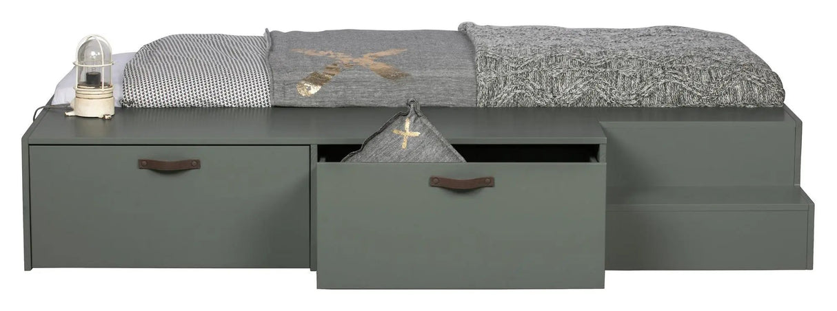 Stage Sengeramme m. skuffe - Sæbebehandlet Fyrretræ, 200x80