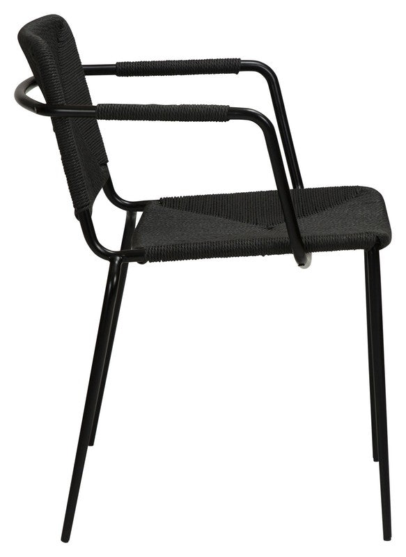 Stiletto Spisebordsstol m. armlæn, Sort Paper Cord - Unoliving.com