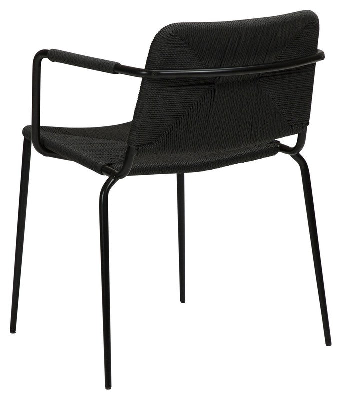 Stiletto Spisebordsstol m. armlæn, Sort Paper Cord - Unoliving.com