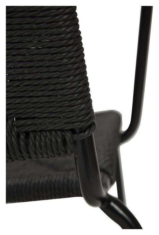 Stiletto Spisebordsstol m. armlæn, Sort Paper Cord - Unoliving.com