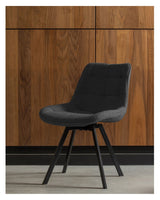 Sutton Spisebordsstol - Antracit bouclé - Unoliving.com