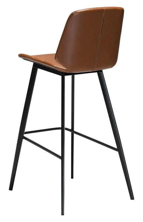 Swing Barstol, vintage lysebrun kunstlæder, sorte ben