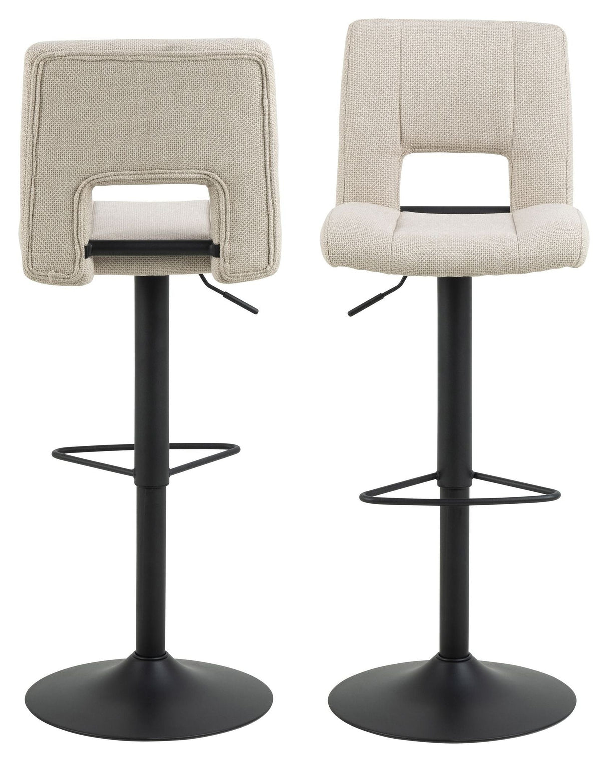 Sylvia Barstol m. drejefunktion og gaslift, Beige stof - Unoliving.com