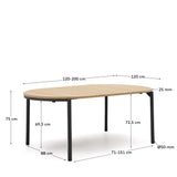 Montuiri Udtræksbord 120-200X120 Cm, Sort