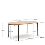 Montuiri Udtræksbord 90-170X90 Cm, Sort