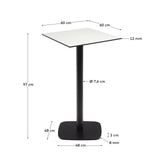 Dina Bord 60X60X97 Cm, Hvid/Sort