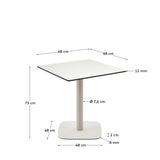 Dina Bord 68X68X73 Cm, Hvid/Hvid
