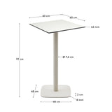 Dina Bord 60X60X97 Cm, Hvid/Hvid