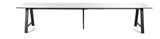 T1 Spisebord m. udtræk i sort lakeret eg- 180cm