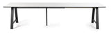 T1 Spisebord m. udtræk i sort lakeret eg- 220cm
