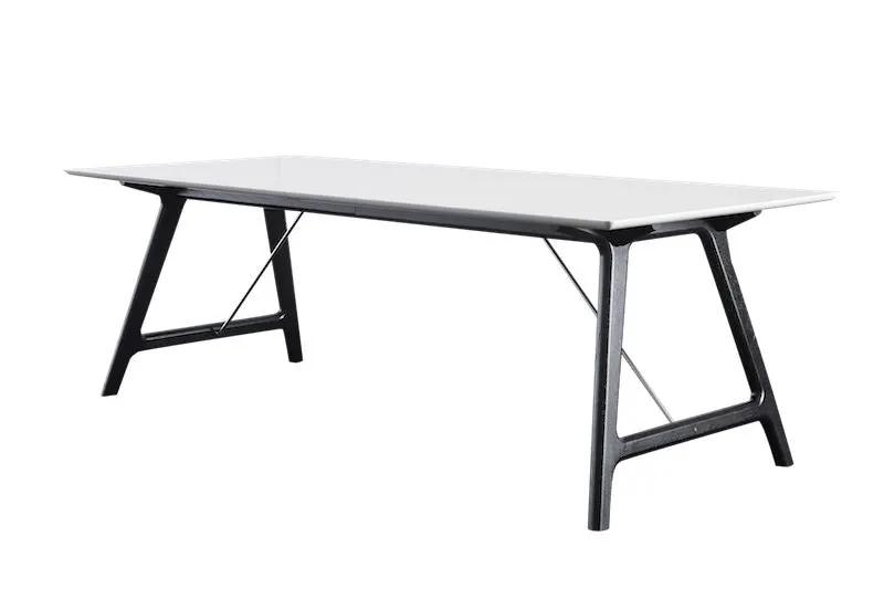 T7 Spisebord m. udtræk sort eg, 220cm