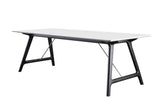 T7 Spisebord m. udtræk sort eg, 220cm