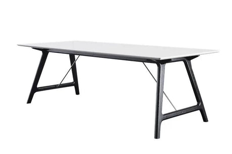 T7 Spisebord m. udtræk sort eg, 220cm