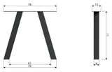 Tablo A-Bordben, sæt á 2 - Sort metal - Unoliving.com