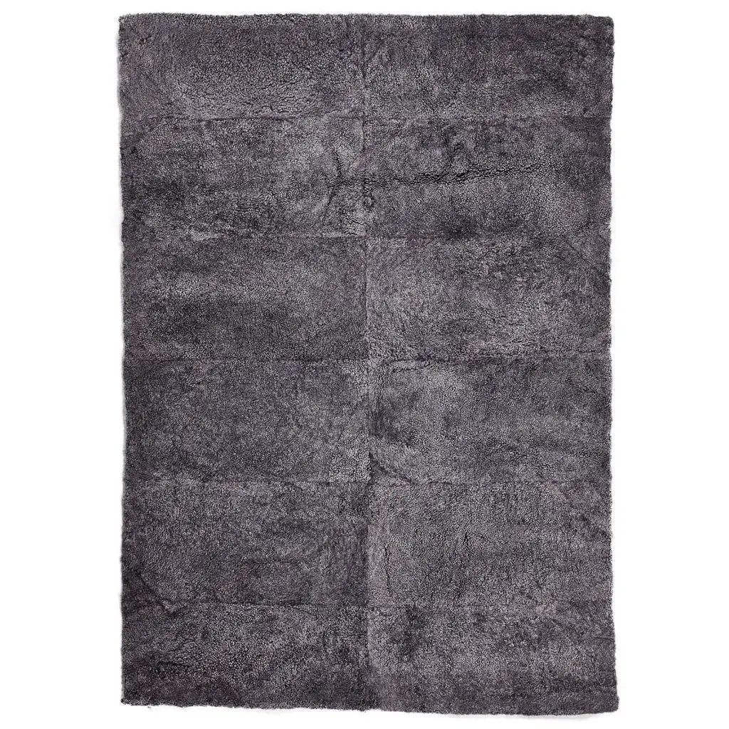 Tæppe af Premium NZ kort krøllet lammeskind, 250x350, Antracit