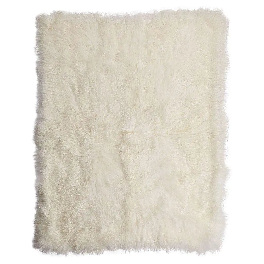 Tæppe af tibetansk lammeskind, 140x180 , Ivory