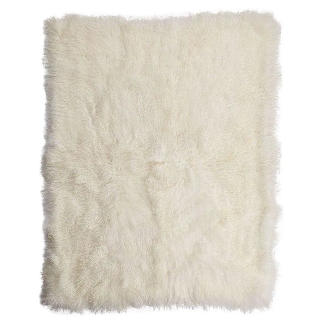 Tæppe af tibetansk lammeskind, 140x180 , Ivory