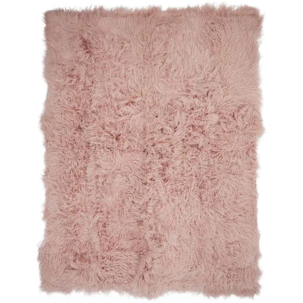 Tæppe af tibetansk lammeskind, 140x180 , Rosa