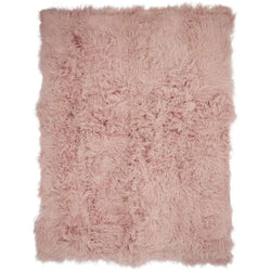 Tæppe af tibetansk lammeskind, 140x180 , Rosa