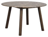 Taransay Spisebord, Brun marmor, Brun eg, Ø125 - Unoliving.com