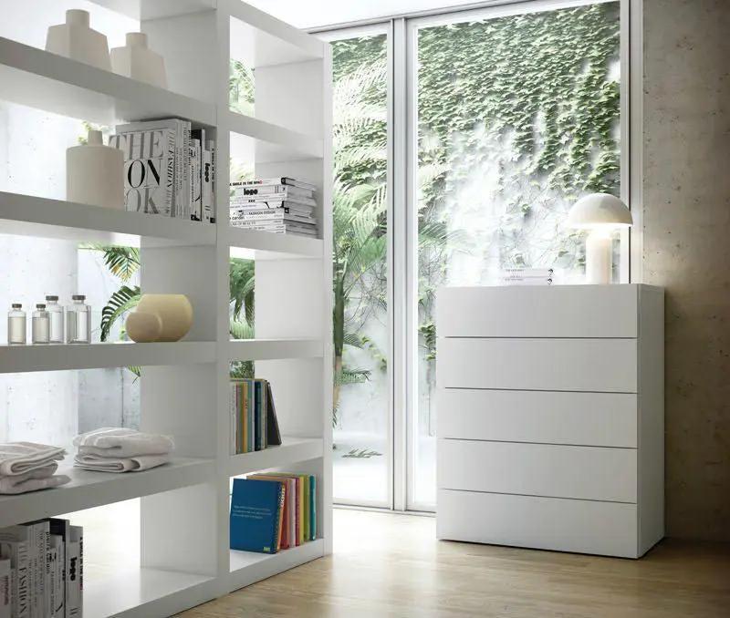 Temahome Aurora Kommode - Hvid m/5 skuffer